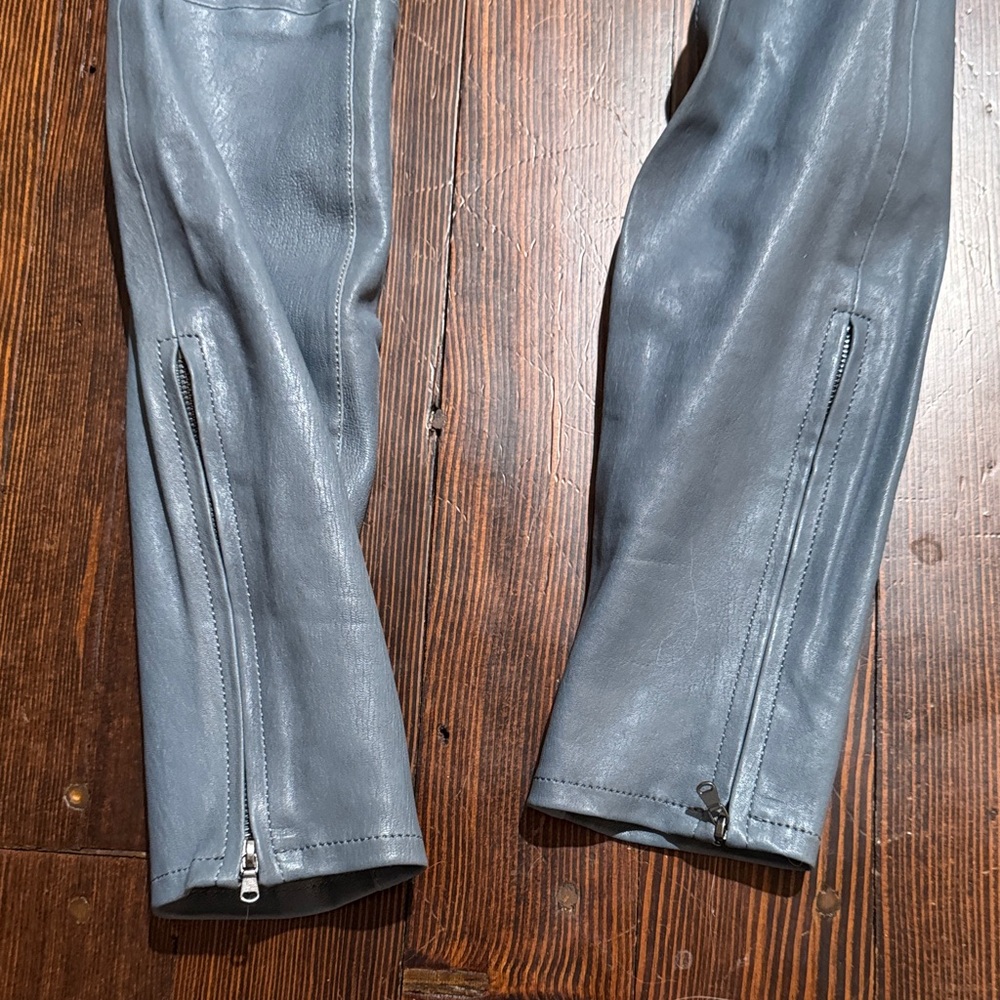 J Brand mid rise Slate/Blue Leather Pants - Picture 9 of 14